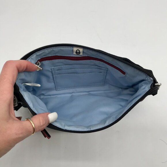 Baggallini Black Subtle Leopard Print Wristlet Clutch Bag - Picture 10 of 10